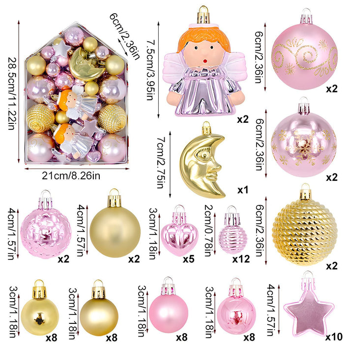 Festive 72-Piece Christmas Tree Ornament & Decoration Set