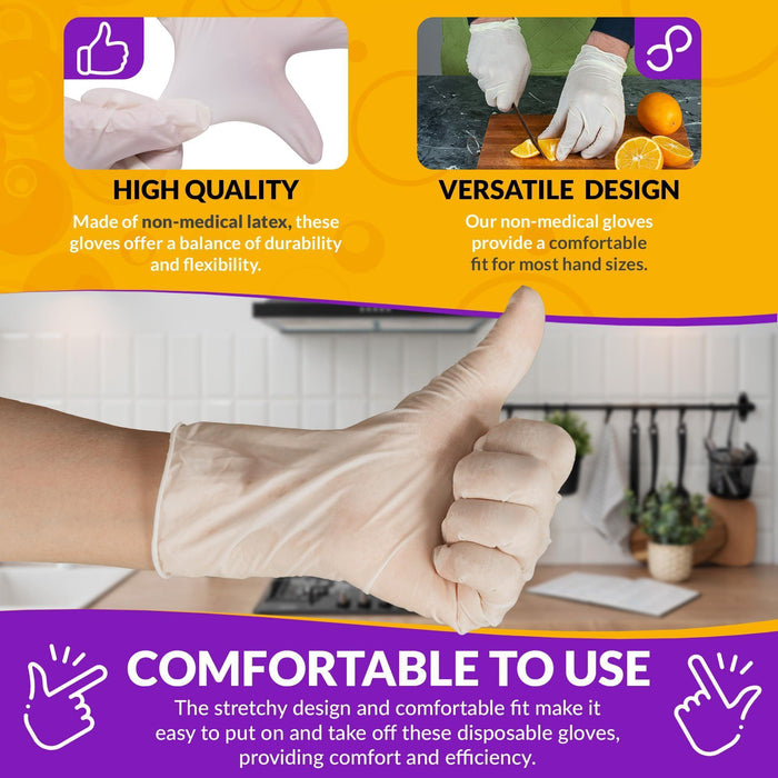 Disposable  White Latex Gloves X Large Pack of 100