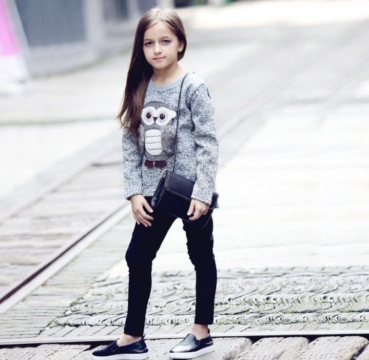 Sweater for  Children Cartoon Owl Design (Fleece Lined)