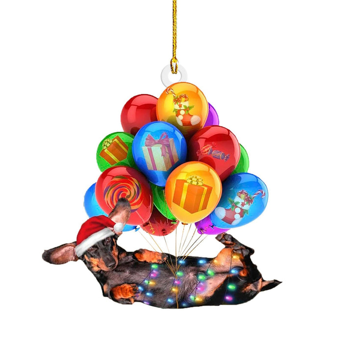 Festive Dachshund Acrylic Christmas Ornaments