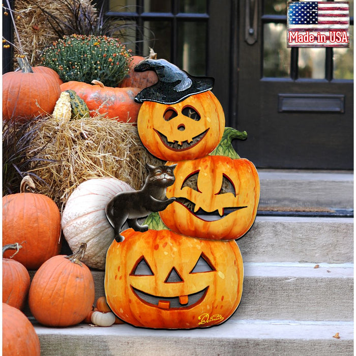 Scary Stacking Pumpkins Halloween Door Decor by G. DeBrekht - Halloween Decor - 8158415H