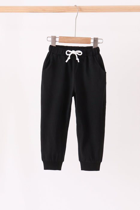 Kids Black Drawstring Jogger