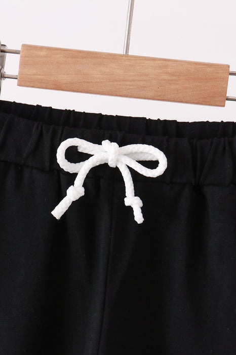 Kids Black Drawstring Jogger