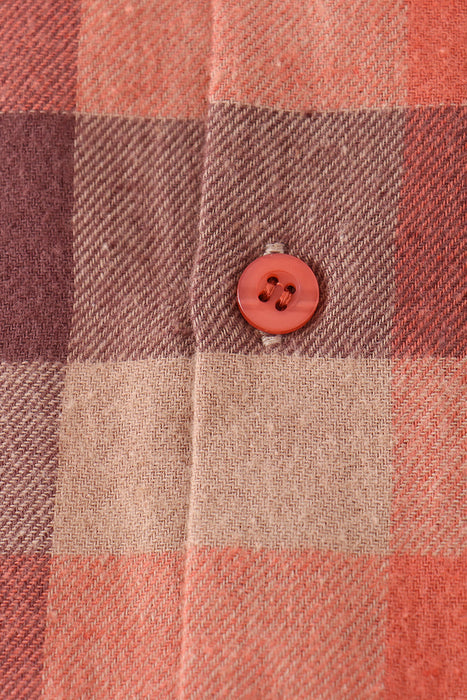 Kids Rust Plaid Button Down Shirt