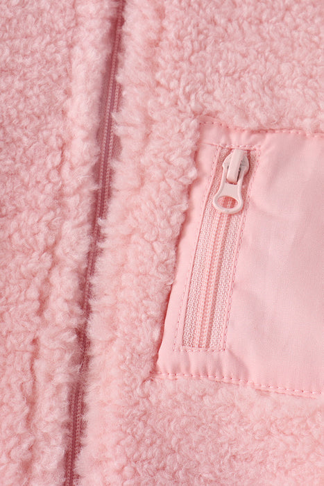 Kids Pink Fleece Zipper Jacket