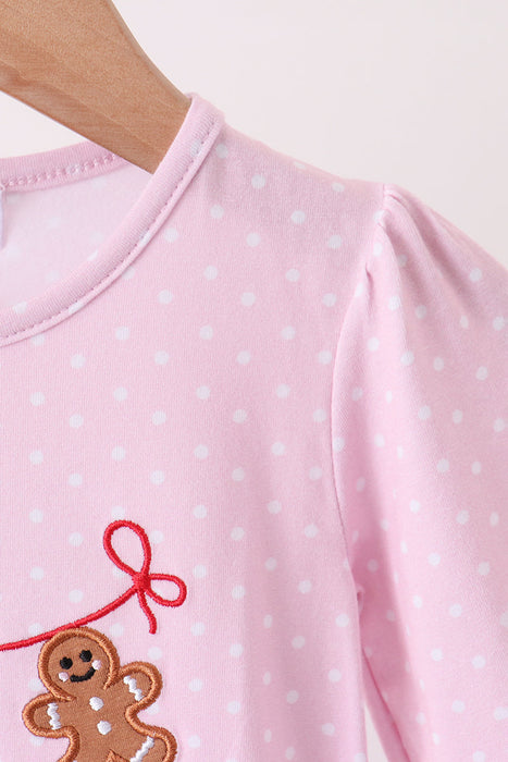 Pink Christmas Tree & Gingerbread Baby Romper