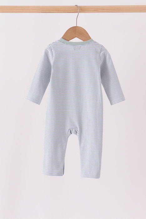 Kids Sage Turkey Embroidered Romper