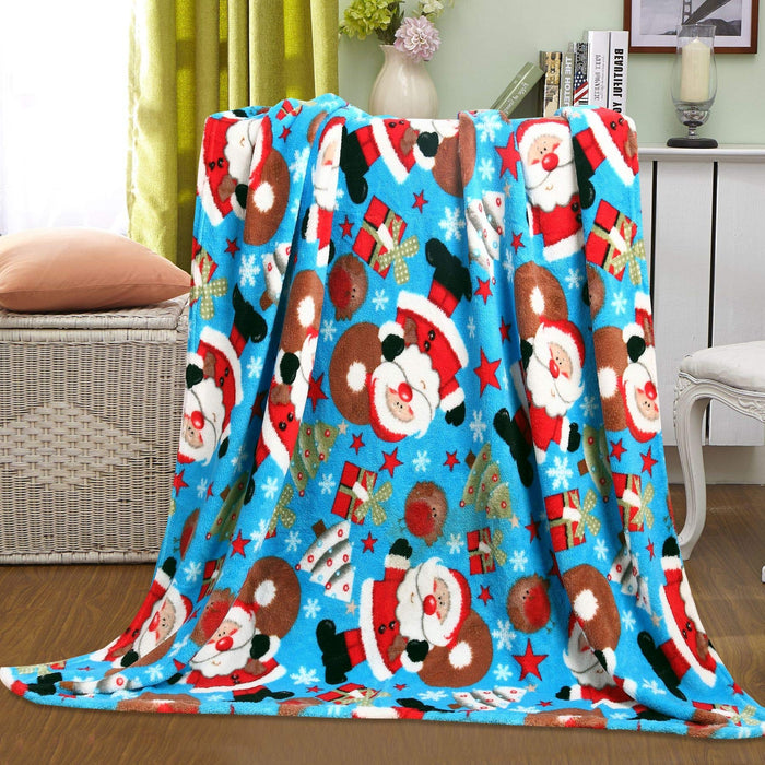 Decor & More Christmas Throw Blanket – Ultra-Soft 50"x60" Holiday Fleece