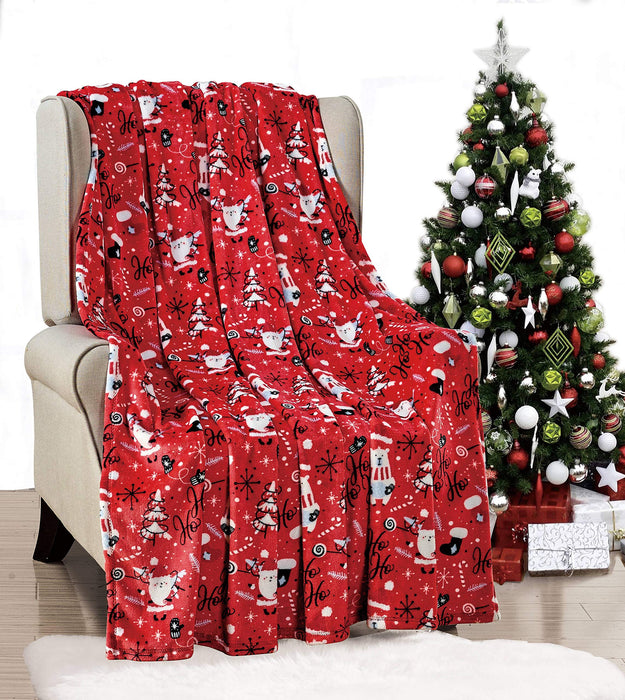 Decor & More Christmas Throw Blanket – Ultra-Soft 50"x60" Holiday Fleece