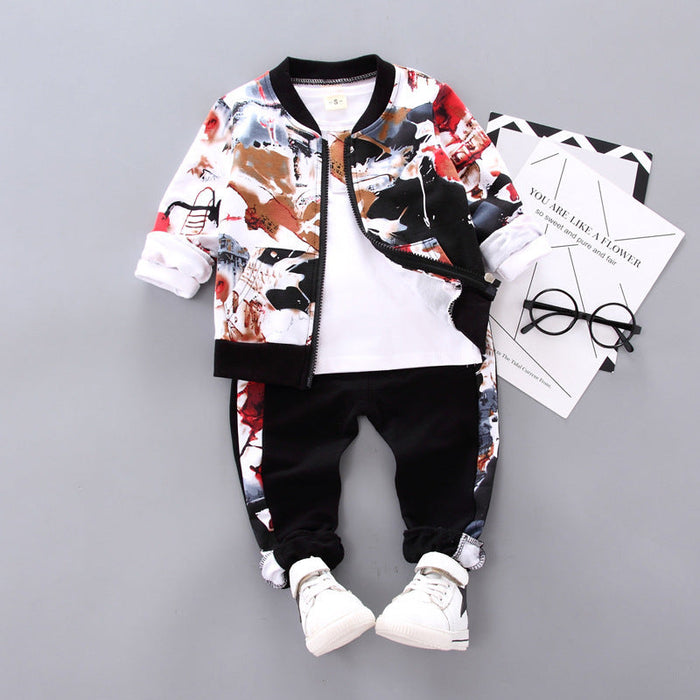 Boys Handsome Three-Piece Kid Clothes Set