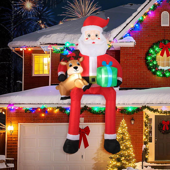 9.5 Feet Inflatable Santa Outdoor Decoration with Built-in LED Lights