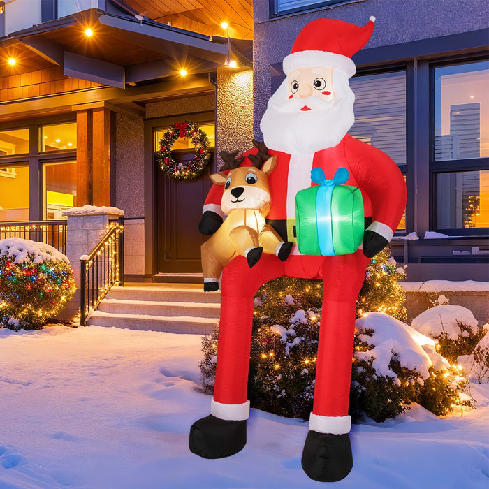 9.5 Feet Inflatable Santa Outdoor Decoration with Built-in LED Lights