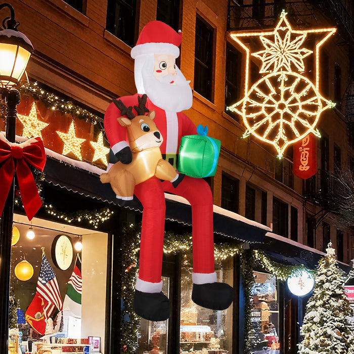 9.5 Feet Inflatable Santa Outdoor Decoration with Built-in LED Lights