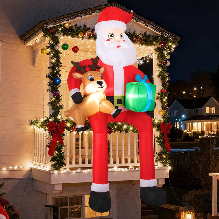 9.5 Feet Inflatable Santa Outdoor Decoration with Built-in LED Lights