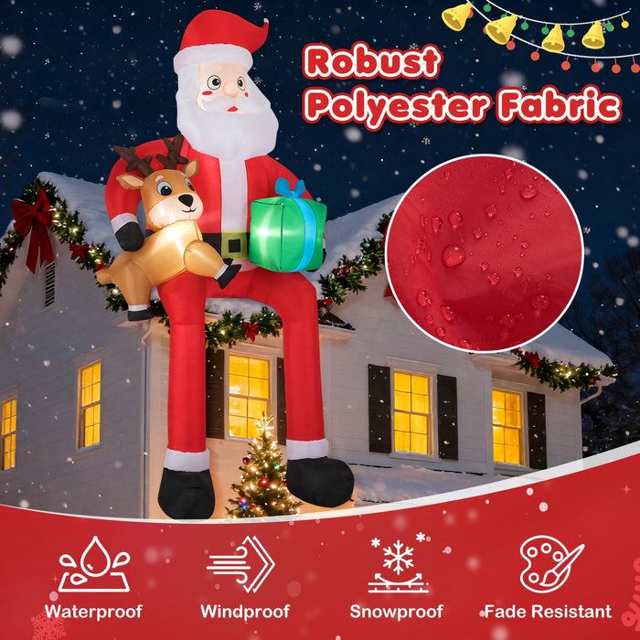 9.5 Feet Inflatable Santa Outdoor Decoration with Built-in LED Lights