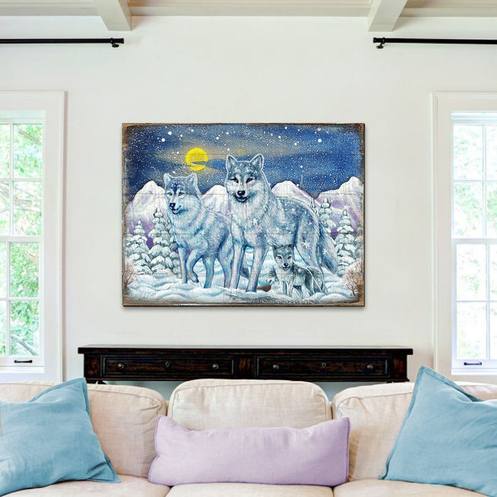 Rustic Wolves Wooden Wall Art by Nature Wonders