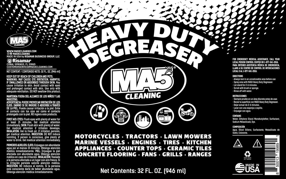 MA5X Heavy-Duty Degreaser Black | Alkaline Degreaser pH 12-13