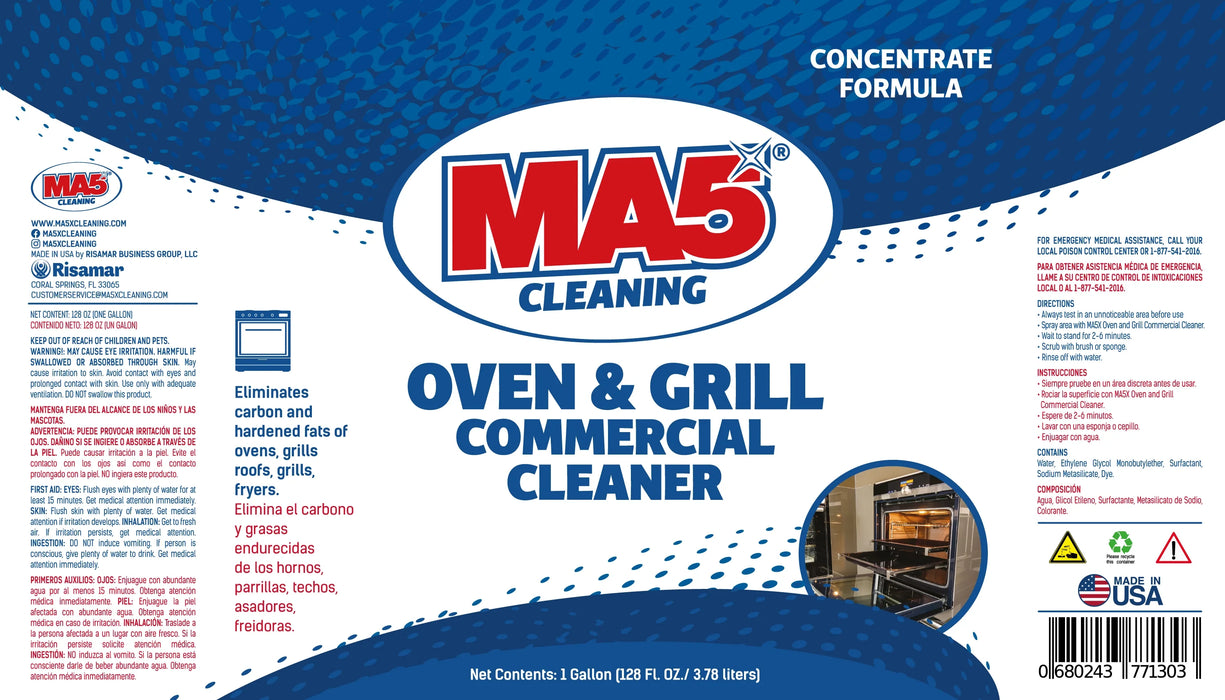 MA5X Heavy-Duty Oven & Grill Degreaser | Industrial Strength pH 13-14