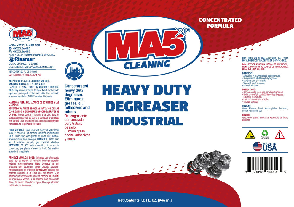 MA5X Heavy-Duty Degreaser Industrial | Maximum Strength pH 13-14