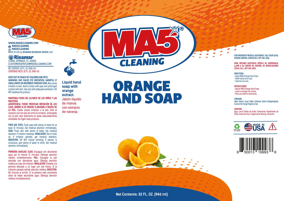 MA5X Orange Power Hand Soap | Glycerin-Conditioned Grease Cutter