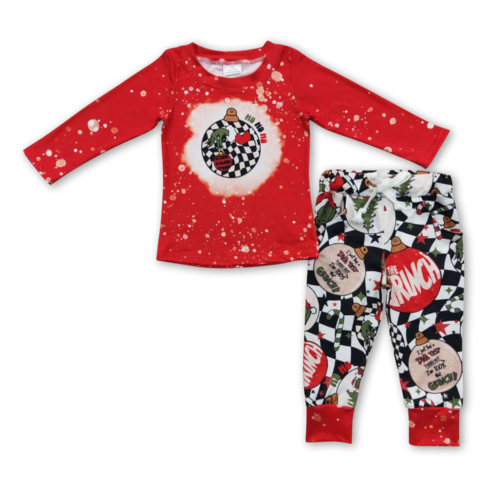 Green Face Jingle Bell Boys' Christmas Outfit