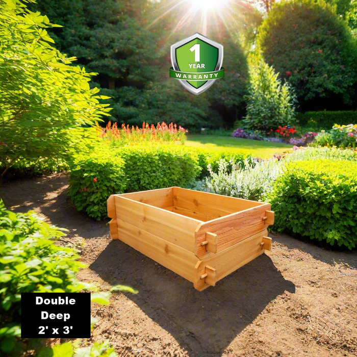 The Ultimate Tool-Free Cedar Raised Garden Bed (2' x 3' Double Deep)