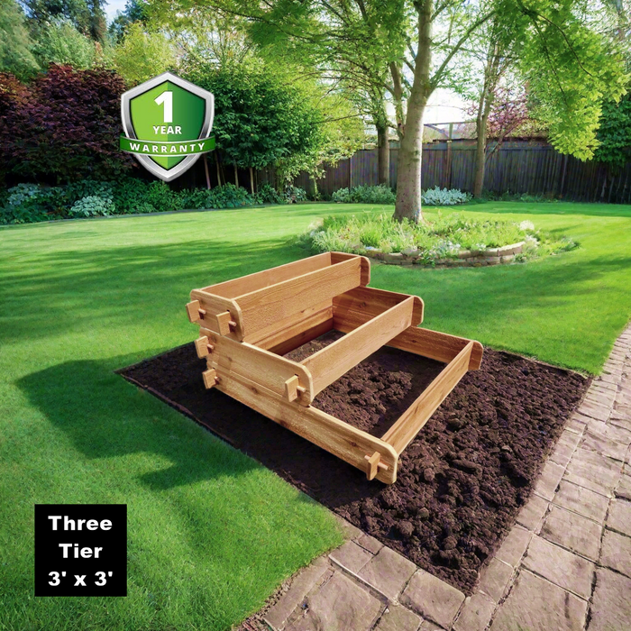 Timberlane Gardens Raised Garden Bed Kit 3 Tiered Pyramid Select Cedar Elevated Planter