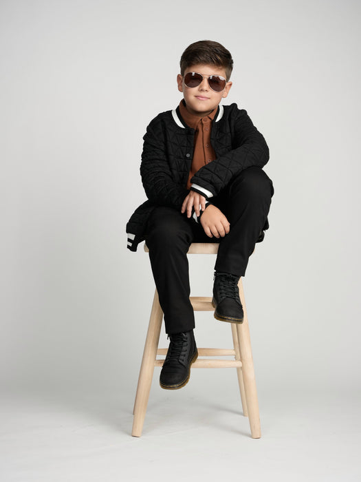 Youth Black Varsity Bomber