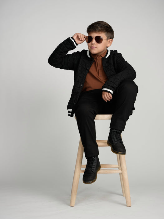 Youth Black Varsity Bomber