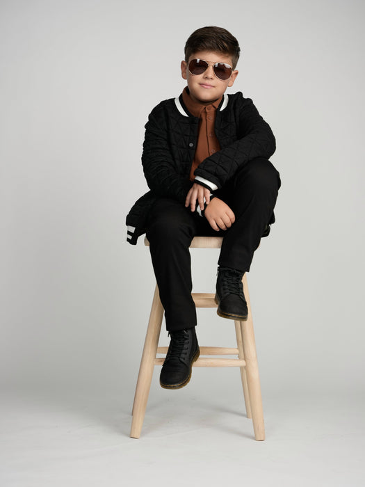 Youth Black Varsity Bomber