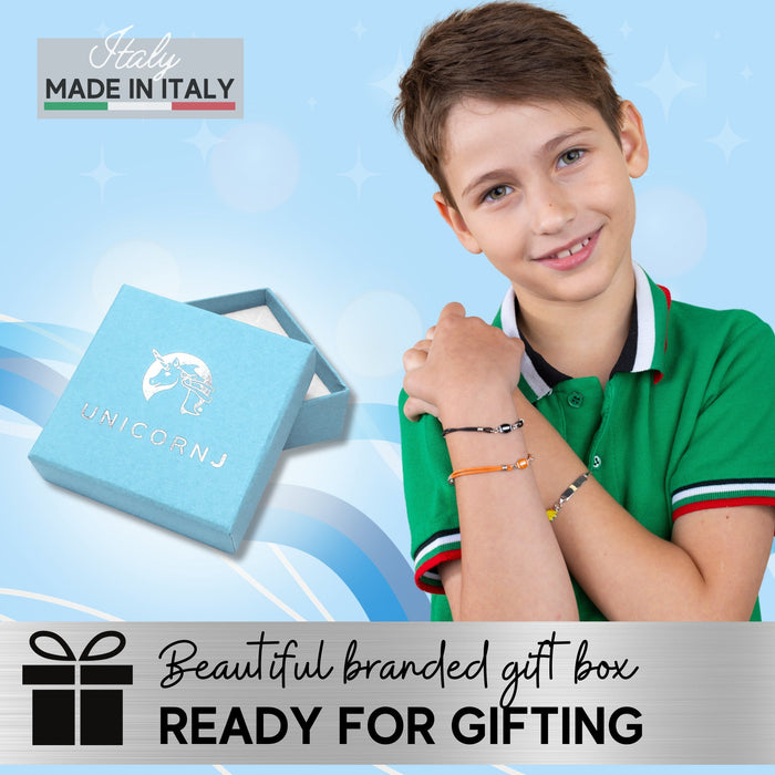 UNICORNJ Sterling Silver 925 Engravable ID Bracelet Figaro Chain for Kids