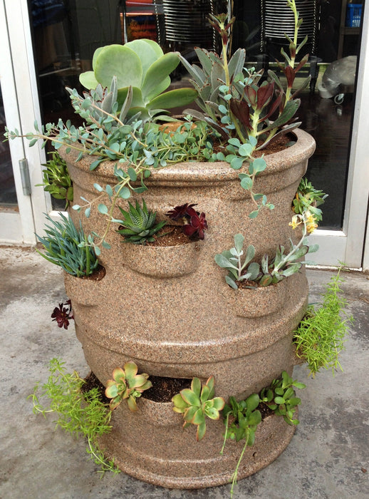 22-Pocket Vertical Patio Planter with Rolling Dolly Cart Combo