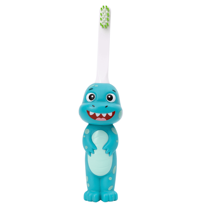 Brushy the Brushasaurus Dinosaur Toothbrush for Kids With Bonus Brush Head
