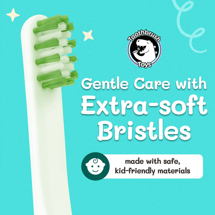 Brushy the Brushasaurus Dinosaur Toothbrush for Kids With Bonus Brush Head