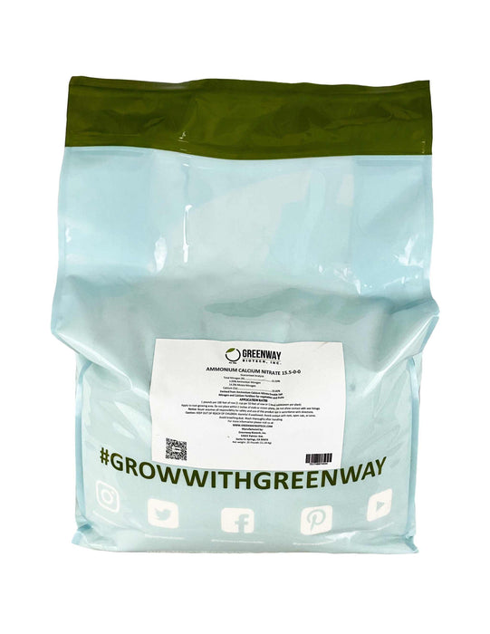 Bag of Calcium Nitrate Fertilizer 15.5-0-0 with fast-acting nitrogen and calcium nutrients for plants