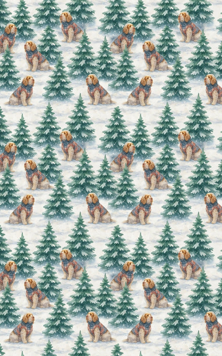Holly & Flop Ears (Clumber Spaniel) Christmas Wrapping Paper