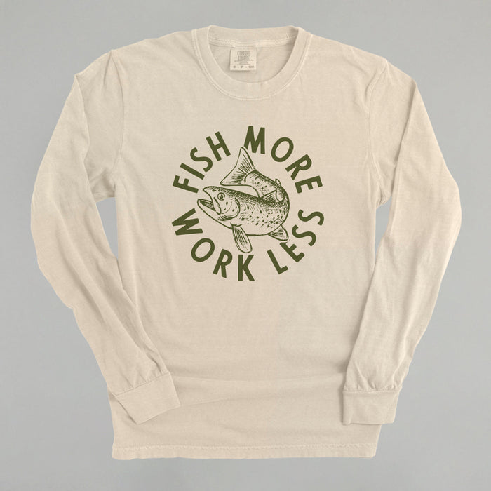 Fish More Work Less Printed Shirts