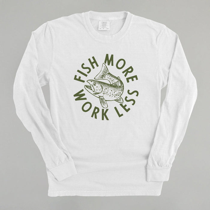 Fish More Work Less Printed Shirts