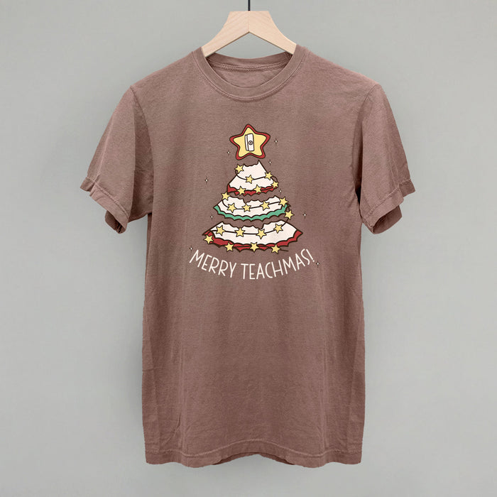 Merry Teachmas Tree Doodle Printed Shirts