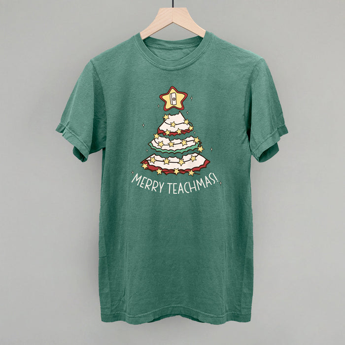 Merry Teachmas Tree Doodle Printed Shirts