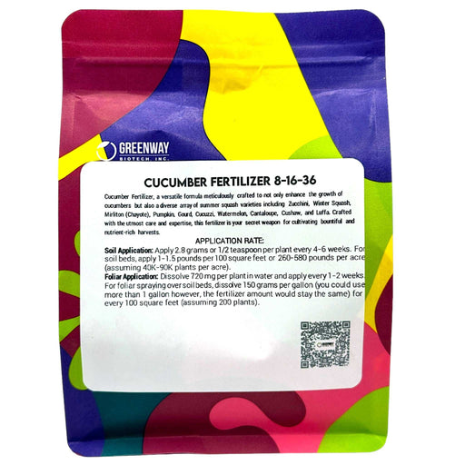 Premium 8-16-36 water-soluble cucumber fertilizer for hydroponic, soil, and foliar application