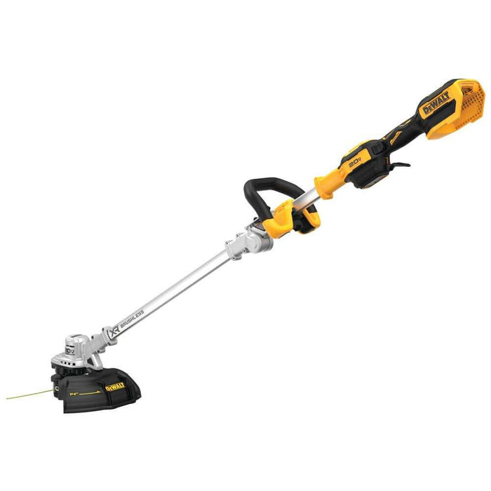 DEWALT 20V MAX 14-inch cordless folding string trimmer with folding hinge and precision edging features
