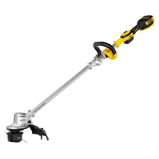 DEWALT 20V MAX cordless 14-inch folding string trimmer with QuickLoad spool and folding hinge for compact storage