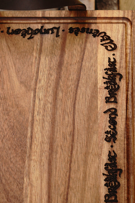 Rustic Handcrafted Serving Charcuterie Plank with Leather Handles