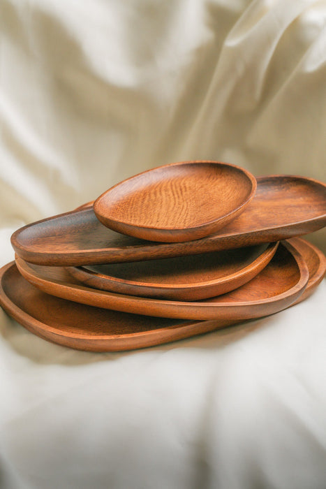 Handcrafted Acacia Wood Serving Platter Set