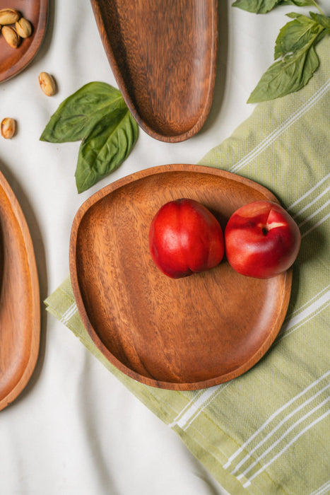 Handcrafted Acacia Wood Serving Platter Set