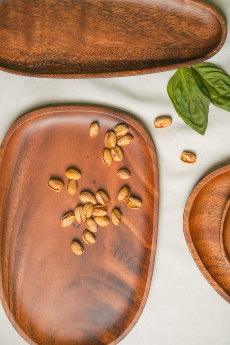Handcrafted Acacia Wood Serving Platter Set