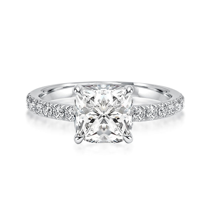 Rodiffy Moissanite 2.0 Ct  Square Cushion Promise Bridal Ring