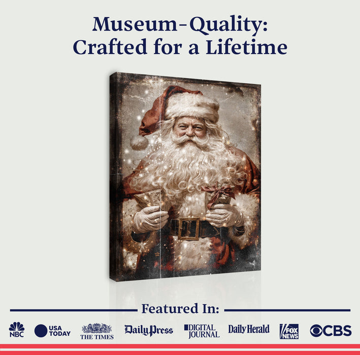 Vintage Christmas Santa Claus Wall Art