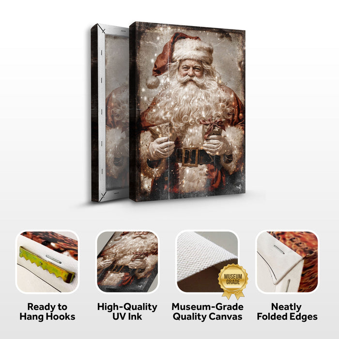 Vintage Christmas Santa Claus Wall Art